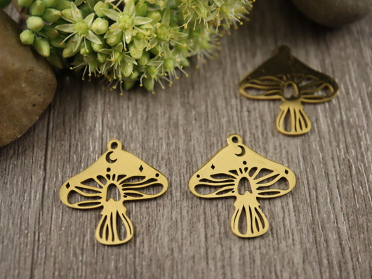 Sieniriipus, 20x20mm, kulta/rst, 1kpl