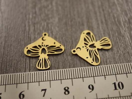 Sieniriipus, 20x20mm, kulta/rst, 1kpl