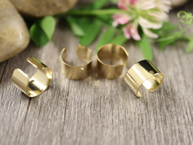 Rustokoru/ ear cuff, 10x9mm, kulta/ rst, 1pari