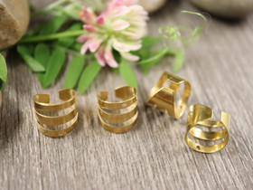 Rustokoru/ ear cuff, 10x10mm, kulta/ rst, 1pari