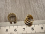 Rustokoru/ ear cuff, 10x10mm, kulta/ rst, 1pari