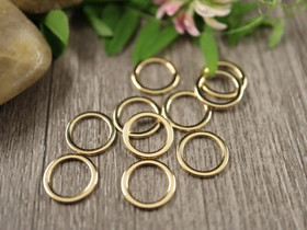 Linkki ympyrä, 10x0,9mm, umpi, 24K/ kulta/rst, 10kpl