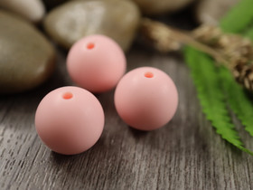 Silikonihelmi, 15mm, vaaleanpunainen, 1kpl