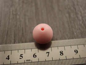 Silikonihelmi, 15mm, vaaleanpunainen, 1kpl