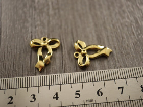 Rusettiriipus, 19x15mm, PVD/ 18K/ kulta/ rst, 1kpl