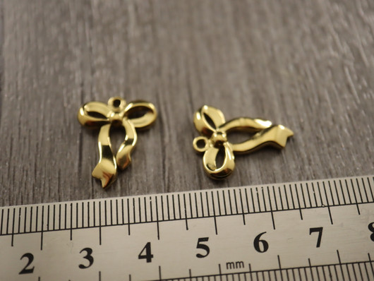 Rusettiriipus, 19x15mm, PVD/ 18K/ kulta/ rst, 1kpl