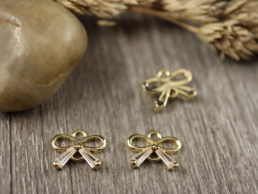 Rusettiriipus/ linkki, 8.5x10.5mm, 14K/ kulta, 1kpl