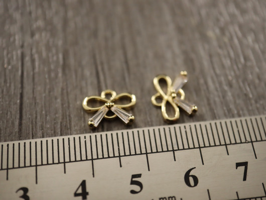 Rusettiriipus/ linkki, 8.5x10.5mm, 14K/ kulta, 1kpl