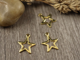 Tähtiriipus, 12.5x14.5mm,kulta/  rst, 1kpl
