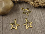 Tähtiriipus, 12.5x14.5mm,kulta/  rst, 1kpl