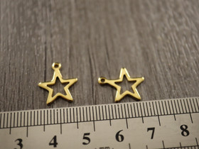 Tähtiriipus, 12.5x14.5mm,kulta/  rst, 1kpl