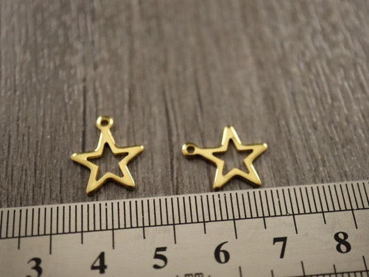 Tähtiriipus, 12.5x14.5mm,kulta/  rst, 1kpl
