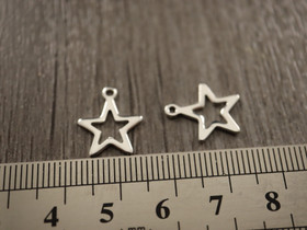 Tähtiriipus, 12.5x14.5mm, kirkashopea/ rst, 1kpl