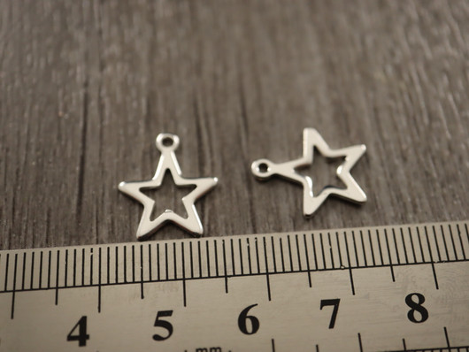 Tähtiriipus, 12.5x14.5mm, kirkashopea/ rst, 1kpl