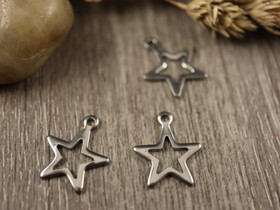 Tähtiriipus, 12.5x14.5mm, rst, 1kpl