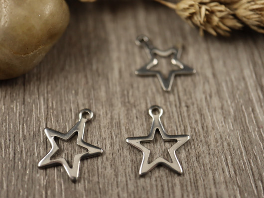 Tähtiriipus, 12.5x14.5mm, rst, 1kpl