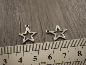 Tähtiriipus, 12.5x14.5mm, rst, 1kpl