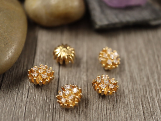 Koriste/ kapussi, 10mm, kulta, 5kpl