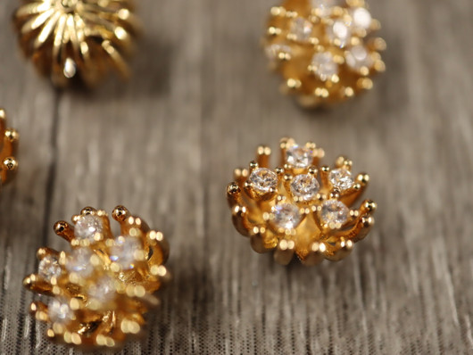 Koriste/ kapussi, 10mm, kulta, 5kpl