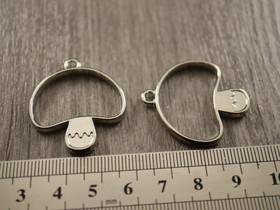 Riipus/ korukehys sieni, 34x30mm, kromi, 1kpl