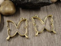 Riipus/ korukehys perhonen, 34x21mm, kulta, 1kpl