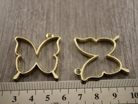 Riipus/ korukehys perhonen, 34x21mm, kulta, 1kpl