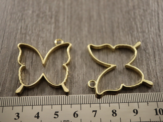 Riipus/ korukehys perhonen, 34x21mm, kulta, 1kpl