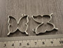 Riipus/ korukehys perhonen, 34x21mm, kromi, 1kpl