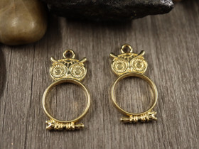 Riipus/ korukehys pöllö, 35.5x19mm, kulta, 1kpl