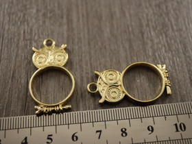 Riipus/ korukehys pöllö, 35.5x19mm, kulta, 1kpl