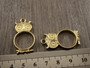 Riipus/ korukehys pöllö, 35.5x19mm, kulta, 1kpl
