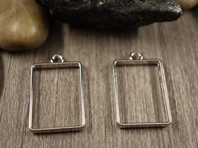 Riipus/ korukehys suorakulmio, 33.5x21mm, kromi, 1kpl