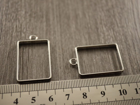 Riipus/ korukehys suorakulmio, 33.5x21mm, kromi, 1kpl