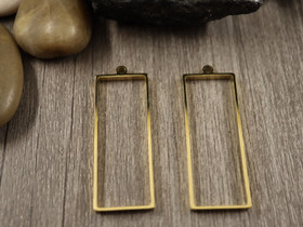 Riipus/ korukehys suorakulmio, 47x17mm, 18K kulta/ rst, 1kpl