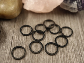 Linkki ympyrä, 10x1mm, umpi, musta/rst, 10kpl