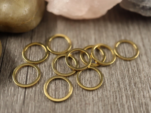 Linkki ympyrä, 10x1mm, umpi, PVD/ kulta/rst, 10kpl