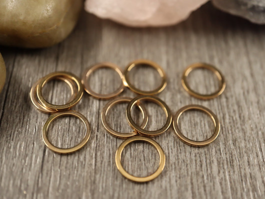 Linkki ympyrä, 10x1mm, umpi, PVD/ ruusukulta/rst, 10kpl