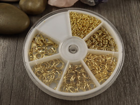 Välirengas/ papukaijalajitelma, 4-6mm, 24K/ kulta/ rst, n.540kpl