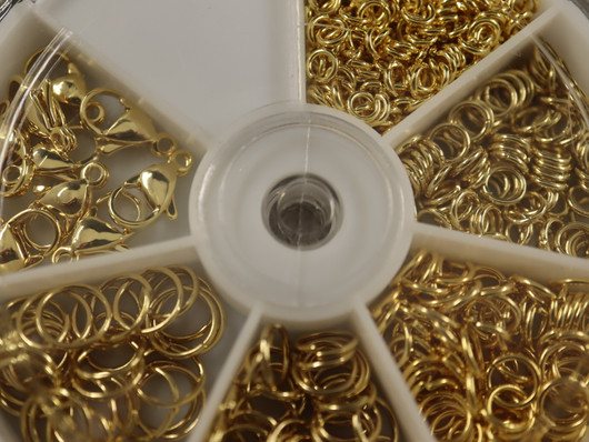 Välirengas/ papukaijalajitelma, 4-6mm, 24K/ kulta/ rst, n.540kpl