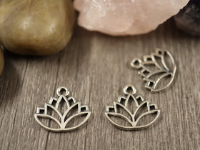 Lotuskukkariipus, 15x17mm, kromi, 1kpl