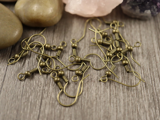 Korvakorukoukku 19x19mm, pronssi, 10 paria