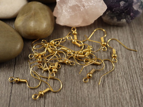 Korvakorukoukku 19x19mm, kulta, 10 paria