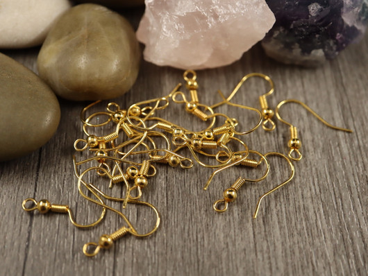 Korvakorukoukku 19x19mm, kulta, 10 paria