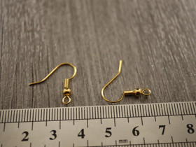 Korvakorukoukku 19x19mm, kulta, 10 paria