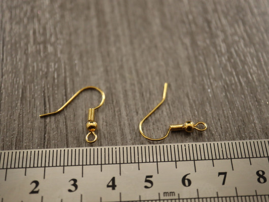 Korvakorukoukku 19x19mm, kulta, 10 paria