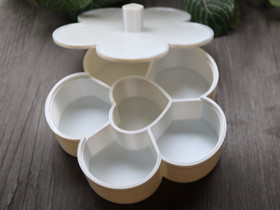 Säilytysrasia kukka, 12.5x12.5cm, Valkoinen / pinkki, 1kpl POSTIPAKETTI TOIMITUS