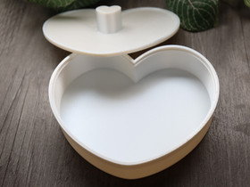 Säilytysrasia sydän, 12.5x12.5cm, valkoinen, 1kpl POSTIPAKETTI TOIMITUS
