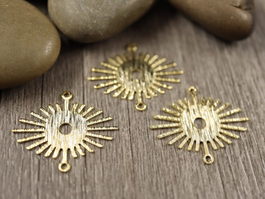 Aurinkoriipus/ linkki, 24x21mm, 24K kulta, 1kpl