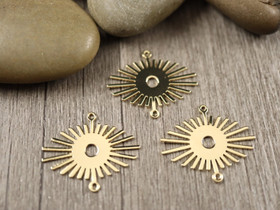 Aurinkoriipus/ linkki, 24x21mm, 18K kulta, 1kpl