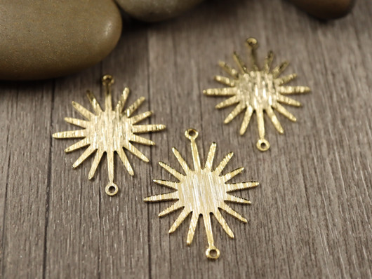 Aurinkoriipus/linkki, 27x23mm, 24K/vaaleakulta, 1kpl